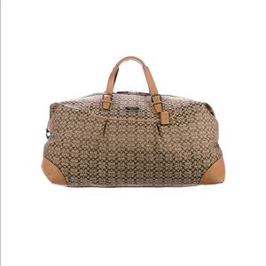 Coach Leather-Trimmed Monogram Canvas Duffel Bag